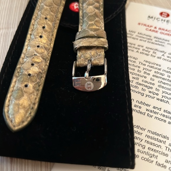 Michele watch band gold genuine python size 16mm - Picture 4 of 4
